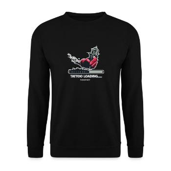 Tattoo Loading .. Hand tattoo machine tattooed ink - Unisex Sweatshirt - black - Front - Alina (178cm) & Michal (187cm)