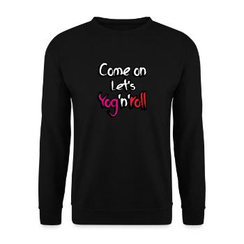 Yoga hobby meditation gift sports body stretching - Unisex Sweatshirt - black - Front - Alina (178cm) & Michal (187cm)