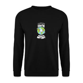Earth World Funny shirt - Unisex Sweatshirt - black - Front - Alina (178cm) & Michal (187cm)