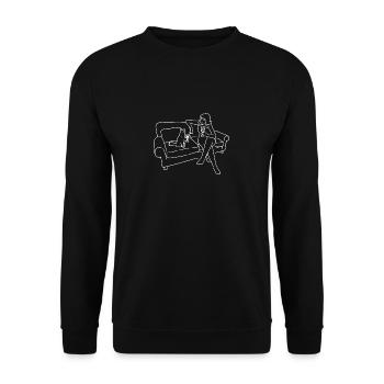 Woman wine cat shirt - Unisex Sweatshirt - black - Front - Alina (178cm) & Michal (187cm)