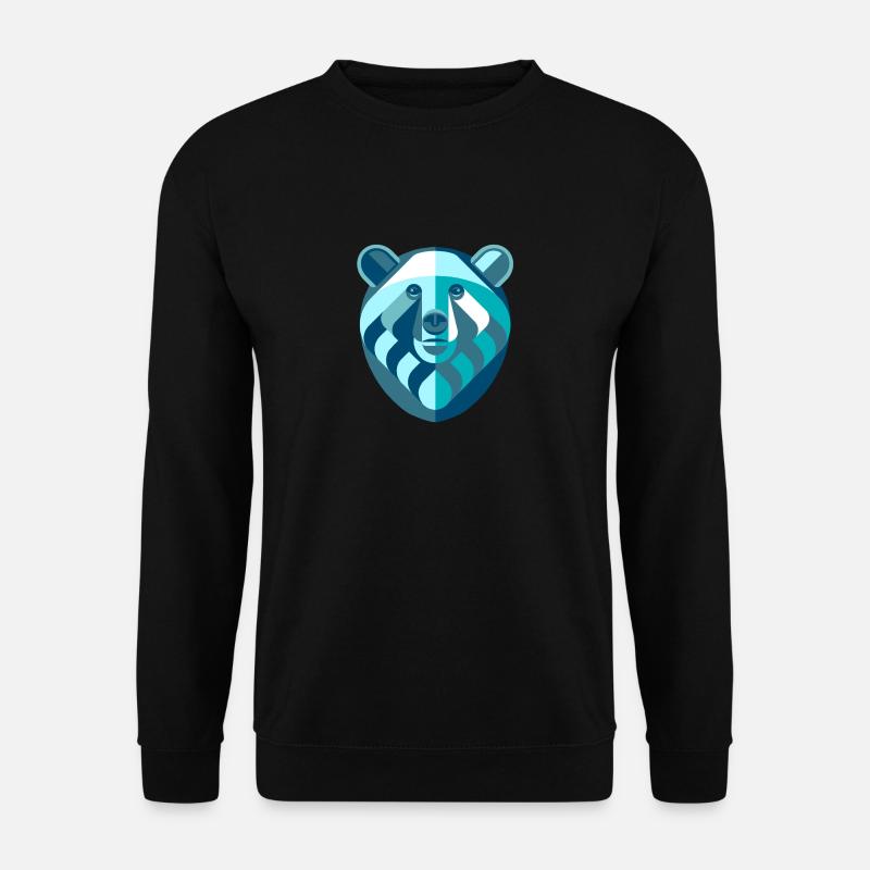 Bear abstract blue white - Unisex Sweatshirt - black