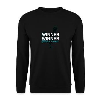 Winner Winner Chicken Dinner - Unisex Pullover - Schwarz - Vorne - Alina (178cm) & Michal (187cm)