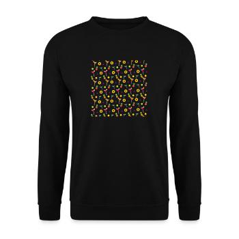 Tropical cocktails and pineapple pattern - Unisex Sweatshirt - black - Front - Alina (178cm) & Michal (187cm)