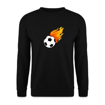 FOOTBALL FIRE FLAMES Gift Idea Birthday - Unisex Sweatshirt - black - Front - Alina (178cm) & Michal (187cm)
