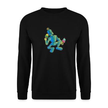 Robot ice cream kids shirt - Unisex Sweatshirt - black - Front - Alina (178cm) & Michal (187cm)
