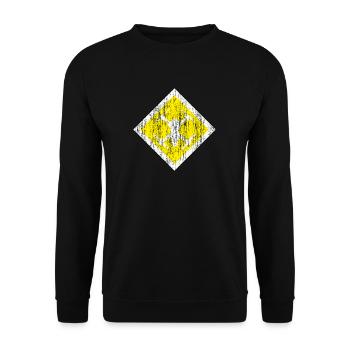 signe frais de drones sous forme Karo sur un fond jaune - Sweat-shirt Unisexe - noir - Devant - Alina (178cm) & Michal (187cm)