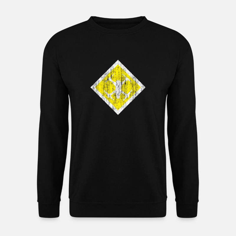 signe frais de drones sous forme Karo sur un fond jaune - Sweat-shirt Unisexe - noir