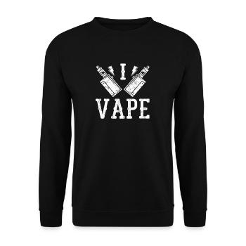 I vape - für Vaper / Dampfer / E-Zigaretten - Unisex Pullover - Schwarz - Vorne - Alina (178cm) & Michal (187cm)