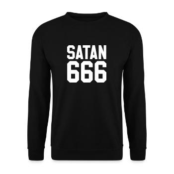 Team Satan - Unisex Pullover - Schwarz - Vorne - Alina (178cm) & Michal (187cm)