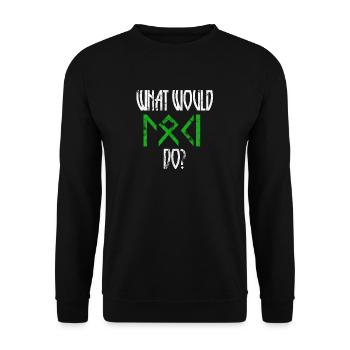 Qu'est-ce que Loki faire? Walhalla disant idée cadeau - Sweat-shirt Unisexe - noir - Devant - Alina (178cm) & Michal (187cm)