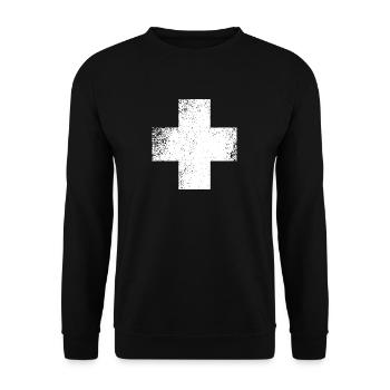 SHAPES FORMEN GRUNGE - Unisex Pullover - Schwarz - Vorne - Alina (178cm) & Michal (187cm)