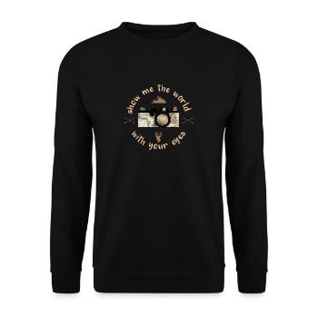 show me the world - Unisex Sweatshirt - black - Front - Alina (178cm) & Michal (187cm)