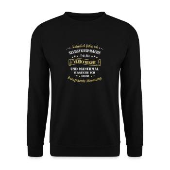 ich bin Elektriker - Unisex Pullover - Schwarz - Vorne - Alina (178cm) & Michal (187cm)