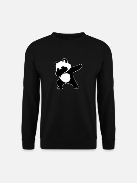 Dabbing Panda Lustiges Tier Shirt - Unisex Pullover - Schwarz