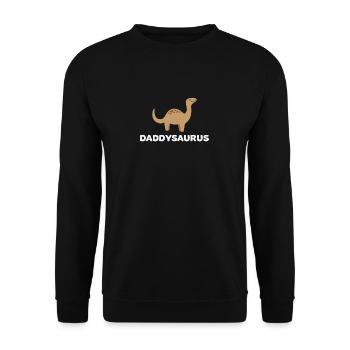 Daddysaurus Funny Dinosaur Daddy Gift - Unisex Sweatshirt - black - Front - Alina (178cm) & Michal (187cm)