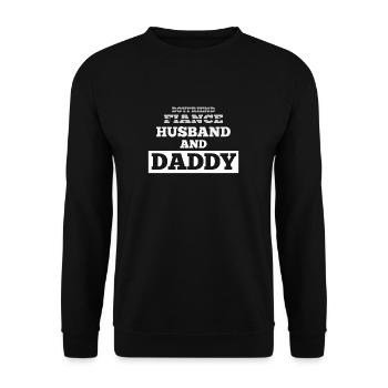 Boyfriend Fiance Husband and Dad Funny Gift - Unisex Sweatshirt - black - Front - Alina (178cm) & Michal (187cm)