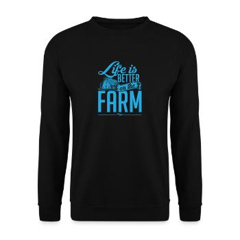 LIFE IS BETTER ON THE FARM - Unisex Sweatshirt - black - Front - Alina (178cm) & Michal (187cm)