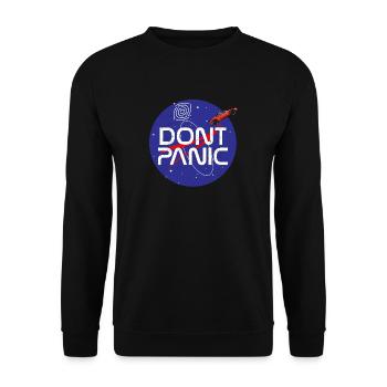 Dont Panic Universe Racers T-shirt - Unisex Sweatshirt - black - Front - Alina (178cm) & Michal (187cm)