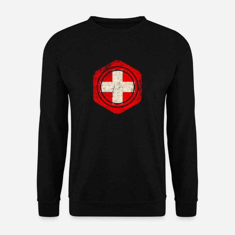 HEXAGON SWITZERLAND GRUNGE - Unisex Pullover - Schwarz