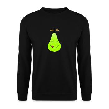 Birne - Unisex Pullover - Schwarz - Vorne - Alina (178cm) & Michal (187cm)