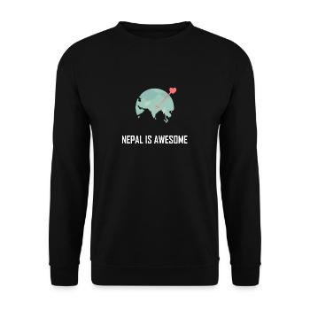 Nepal is awesome - Unisex Sweatshirt - black - Front - Alina (178cm) & Michal (187cm)