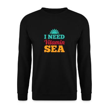 J'ai besoin de VITAMIN LAC - plage s'il vous plaît cadeau mer - Sweat-shirt Unisexe - noir - Devant - Alina (178cm) & Michal (187cm)