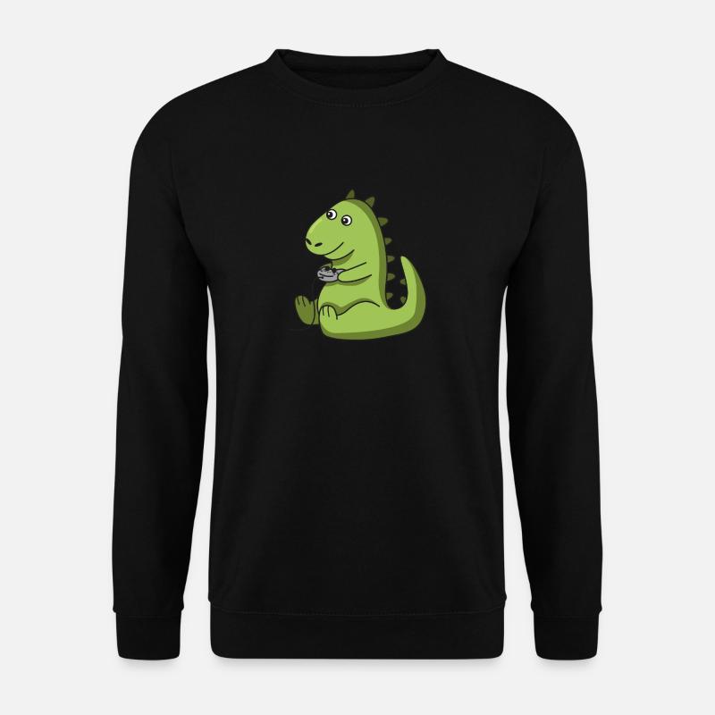 Gamer Dinosaurier Geschenk idee Dino trex spiel - Unisex Pullover - Schwarz