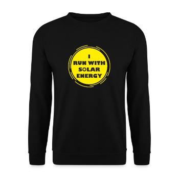 funny run with solar energy design - Unisex Sweatshirt - black - Front - Alina (178cm) & Michal (187cm)