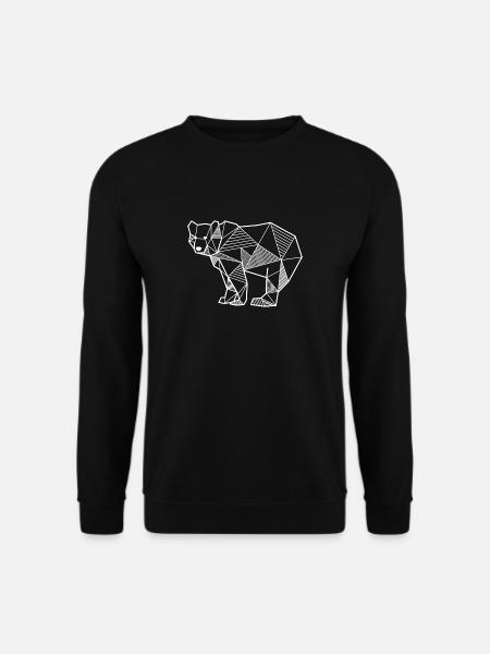 Bear geometric gift idea bear animal triangle - Unisex Sweatshirt - black