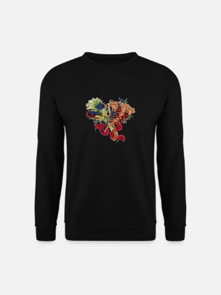 floraler Rücken (bis) - Unisex Pullover - Schwarz