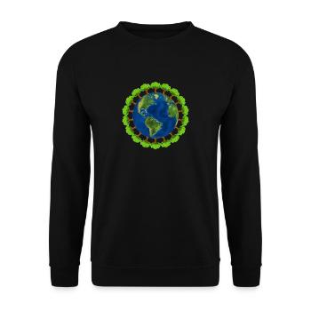 worldtree - Sweat-shirt Unisexe - noir - Devant - Alina (178cm) & Michal (187cm)