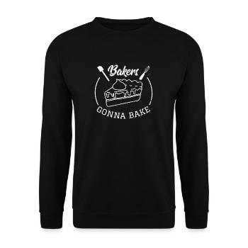 Bäcker Bäckerin backen Geschenk idee Kuchen Hobby - Unisex Pullover - Schwarz - Vorne - Alina (178cm) & Michal (187cm)