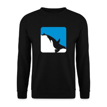 Orca Wal taucht zweifarbig - Unisex Pullover - Schwarz - Vorne - Alina (178cm) & Michal (187cm)