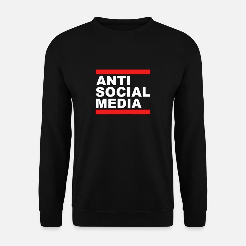 Anti Social Media gegen soziale Netzwerke T-Shirt - Unisex Pullover - Schwarz