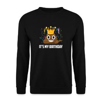 Its My Birthday Poop Emoticon - Sweat-shirt Unisexe - noir - Devant - Alina (178cm) & Michal (187cm)