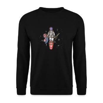 Der letzte Raumfahrer - Unisex Pullover - Schwarz - Vorne - Alina (178cm) & Michal (187cm)