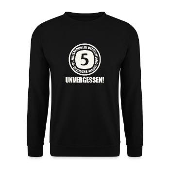 5 Deutsche Mark DM D-Mark Vergangenheit - Unisex Pullover - Schwarz - Vorne - Alina (178cm) & Michal (187cm)