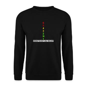 Motorrad Gangschaltung Gänge Bike Biker Bikes - Unisex Pullover - Schwarz - Vorne - Alina (178cm) & Michal (187cm)