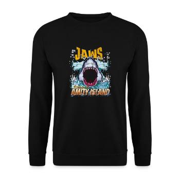 Willkommen auf der Insel Amity - Unisex Pullover - Schwarz - Vorne - Alina (178cm) & Michal (187cm)