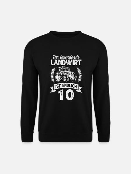 Landwirt 10. Geburtstag Traktor Bauer - Unisex Pullover - Schwarz