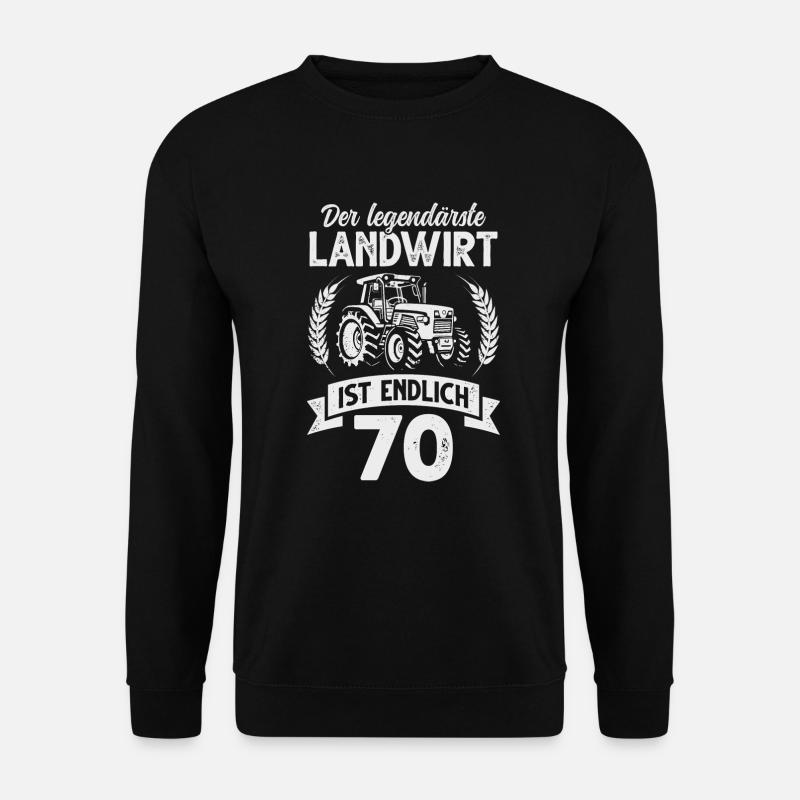 Landwirt 70. Geburtstag Traktor Bauer - Unisex Pullover - Schwarz