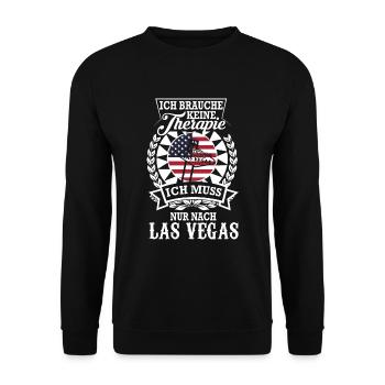 Las Vegas Abenteuer statt Therapie erleben - Unisex Pullover - Schwarz - Vorne - Alina (178cm) & Michal (187cm)