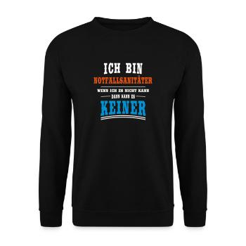 Notfallsanitäter Beruf - Unisex Pullover - Schwarz - Vorne - Alina (178cm) & Michal (187cm)