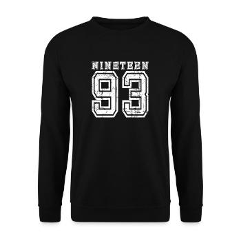 1993 NINETEEN - Sweat-shirt Unisexe - noir - Devant - Alina (178cm) & Michal (187cm)