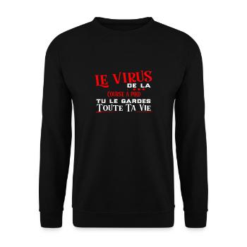 Course à pied Virus cadeau sport - Sweat-shirt Unisexe - noir - Devant - Alina (178cm) & Michal (187cm)