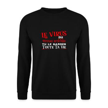 Patinage artistique virus cadeau sport - Sweat-shirt Unisexe - noir - Devant - Alina (178cm) & Michal (187cm)