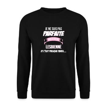 lesbienne cadeau humour - Sweat-shirt Unisexe - noir - Devant - Alina (178cm) & Michal (187cm)