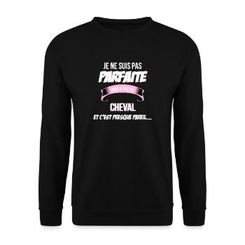 cheval cadeau humour - Sweat-shirt Unisexe - noir - Devant - Alina (178cm) & Michal (187cm)