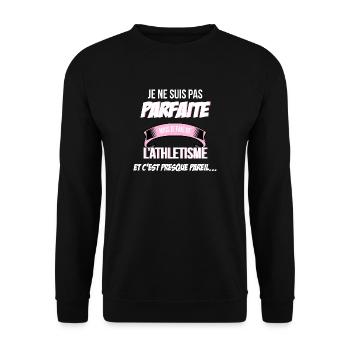 l athletisme cadeau humour - Sweat-shirt Unisexe - noir - Devant - Alina (178cm) & Michal (187cm)