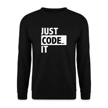 just code it - Sweat-shirt Unisexe - noir - Devant - Alina (178cm) & Michal (187cm)